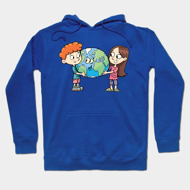 boy and a girl protect the planet earth Hoodie by duxpavlic